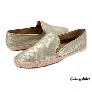 LINDSAY PHILLIPS Metallic Gold Hope Slip On Flats Loafers Size 8 Coastal